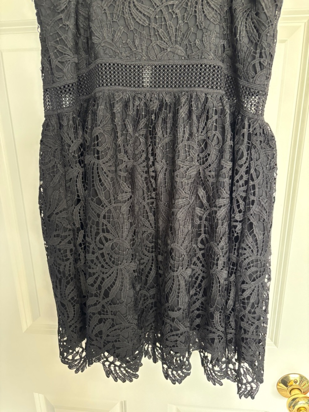 Express Black Lace Mini Dress with Spaghetti Straps - Picture 4 of 11